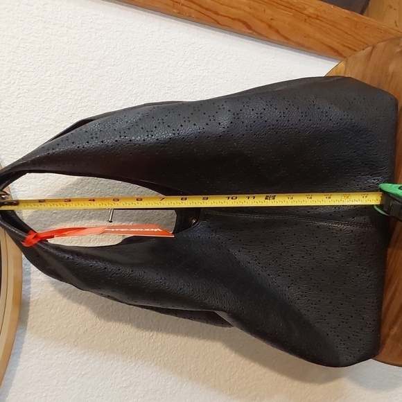 Montana West Black Faux Leather Perforated Large Sling Bag W/ POUCH New! - Picture 7 of 7